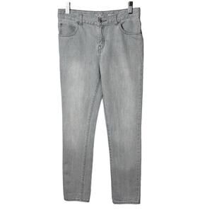 Children's Place Girl's Skinny Jeans 14 Charcoal Gray Light Wash Mid Rise Denim
